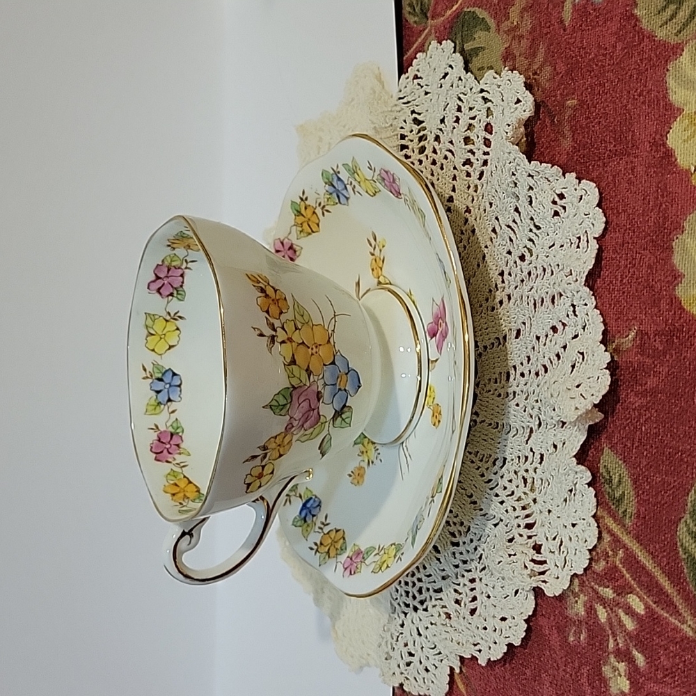 Vintage EB Foley 1850 English Fine Bone China Teacup and Saucer